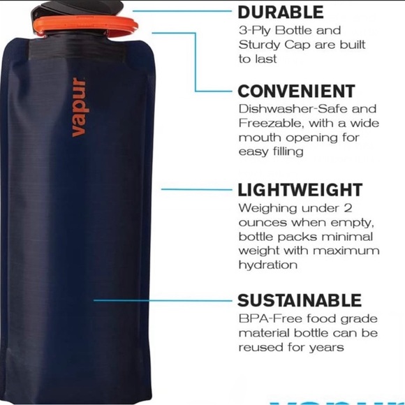 *NWT*VAPUR Anti-Bottle: Collapsible Reusable Water Bottle - Picture 5 of 8